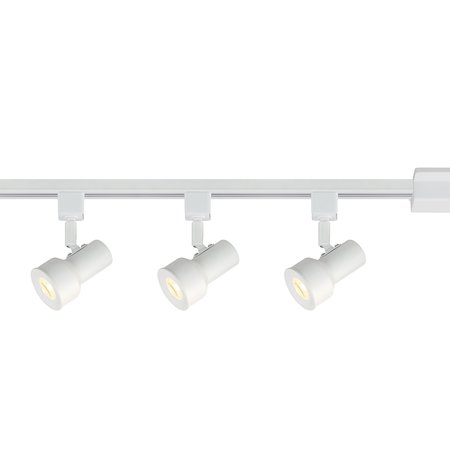 Designers Fountain 3.5 ft Solid White Integrated LED Track Lighting Kit with 3-Small Step Cylinder LED Track Lights EVT1042D3A-06